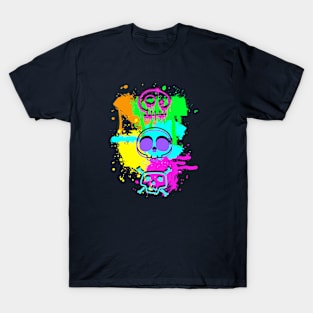 Triad of Vibrant Skulls T-Shirt